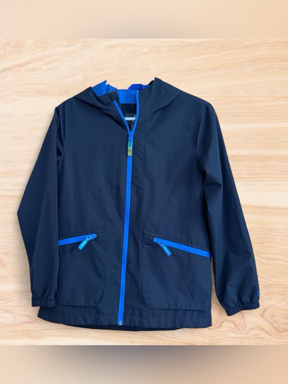 Champion Kids Navy Windbreaker Jacket with Blue Trim, Medium (8-10)